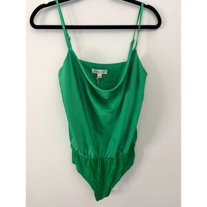 SHE + SKI Green Sleeveless Bodysuit Size Small